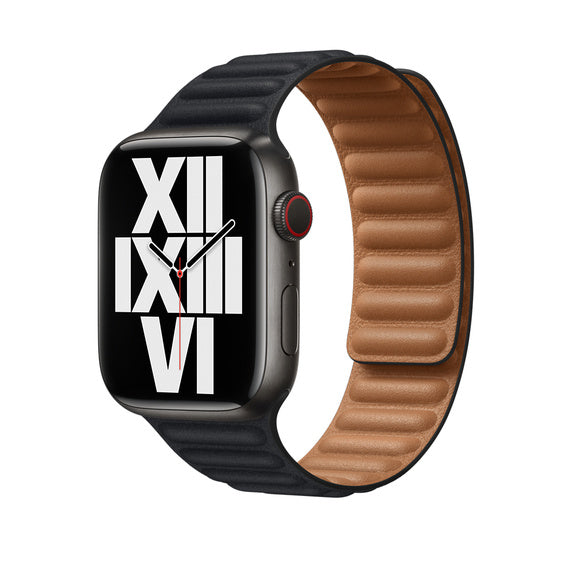 Compatible with Apple Watch Band 41mm/45mm Midnight Leather Link