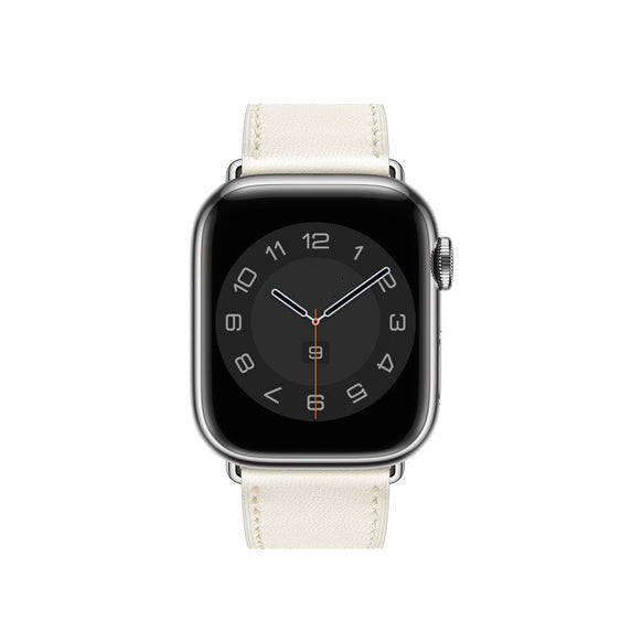 Compatible with Apple Watch 41mm/45mm Blanc Swift Leather Single Tour