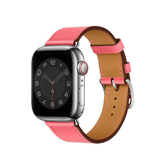 Compatible with Apple Watch 41mm Rose Azalée Swift Leather Single Tour