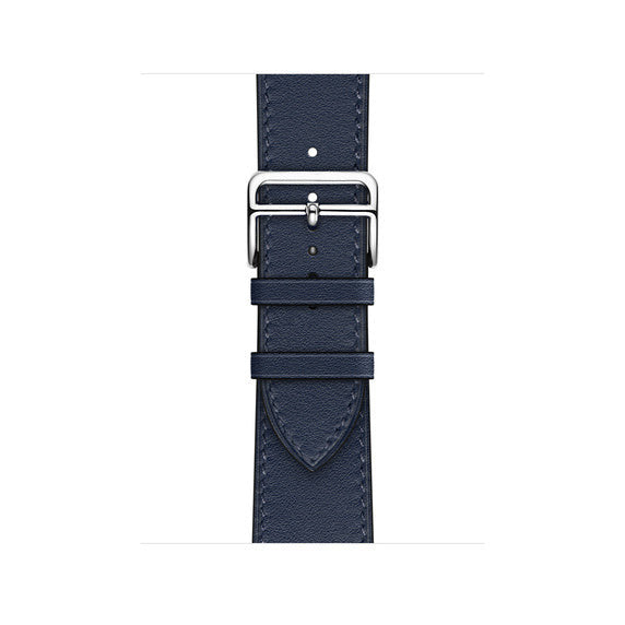 Compatible with Apple Watch 41mm/45mm Navy Swift Leather Single Tour