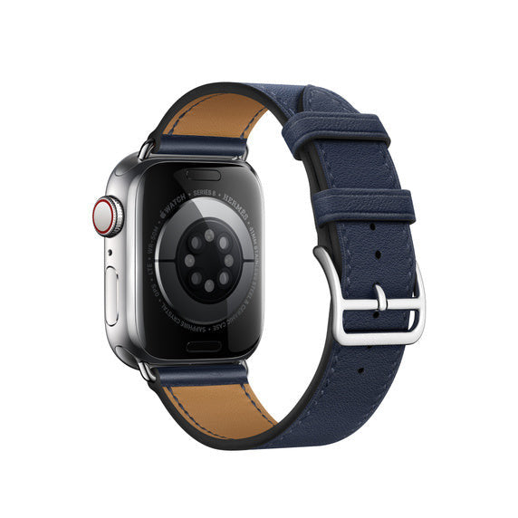 Compatible with Apple Watch 41mm/45mm Navy Swift Leather Single Tour