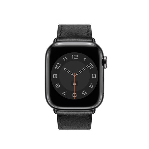 Compatible with Apple Watch 41mm/44mm Noir Swift Leather Single Tour