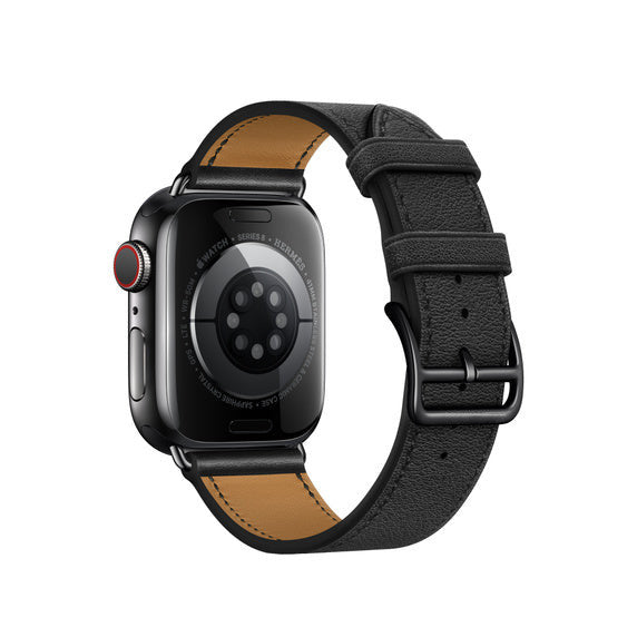 Compatible with Apple Watch 41mm/44mm Noir Swift Leather Single Tour