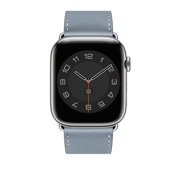 Compatible with Apple Watch 45mm Bleu Lin Swift Leather Single Tour