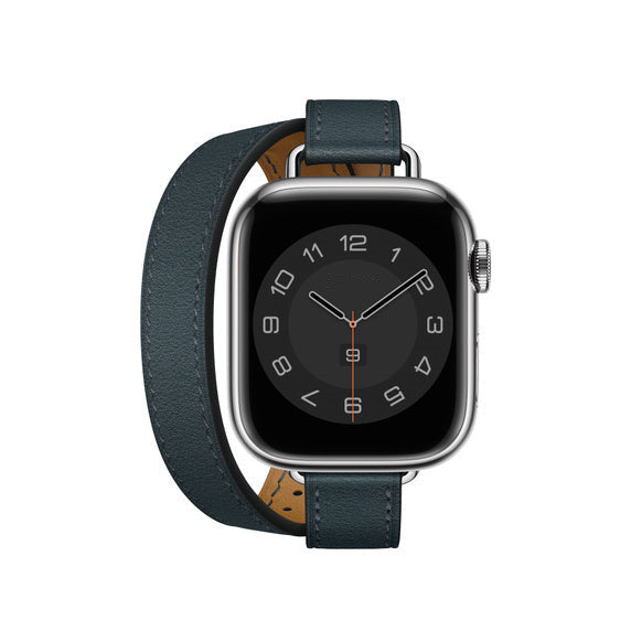 Compatible with Apple Watch 41mm Vert Rousseau Swift Leather Attelage Double Tour