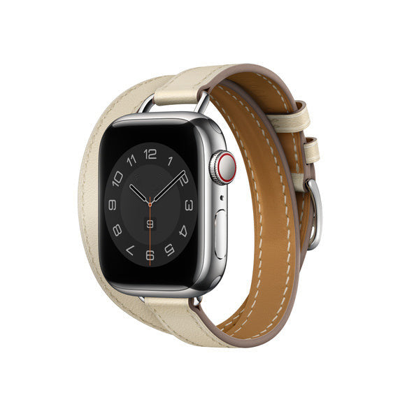 Compatible with Apple Watch 41mm Béton Swift Leather Attelage Double Tour