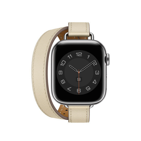 Compatible with Apple Watch 41mm Béton Swift Leather Attelage Double Tour