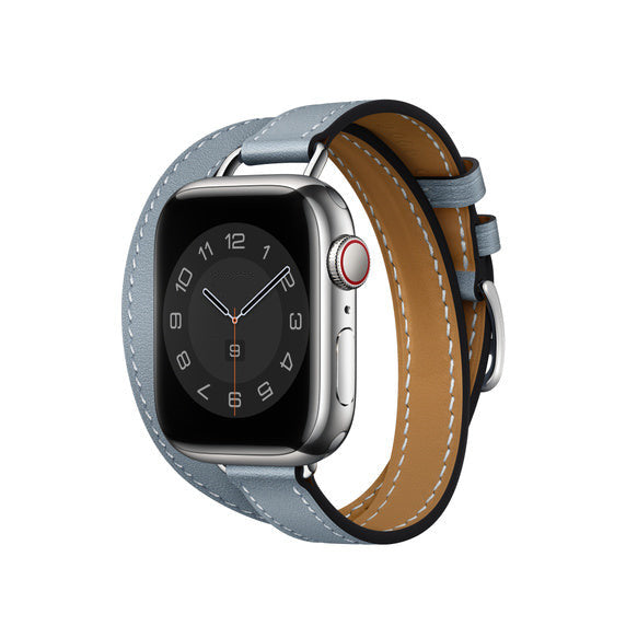 Compatible with Apple Watch 41mm Bleu Lin Attelage Double Tour