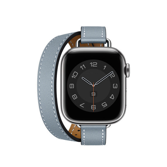 Compatible with Apple Watch 41mm Bleu Lin Attelage Double Tour