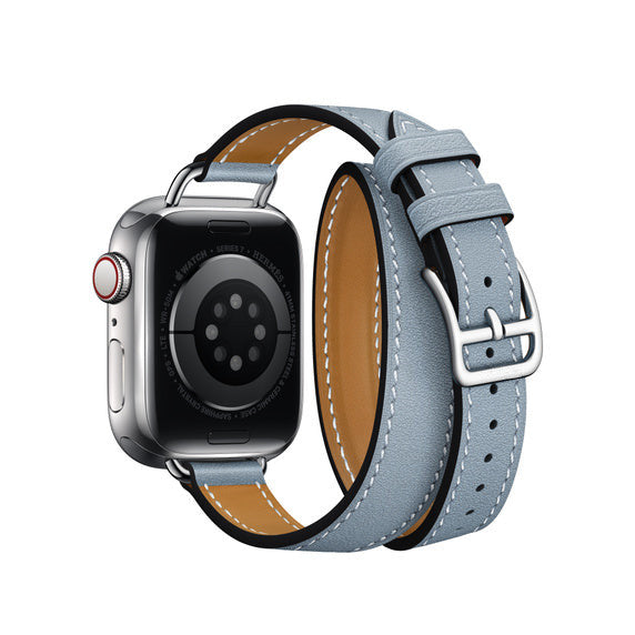 Compatible with Apple Watch 41mm Bleu Lin Attelage Double Tour