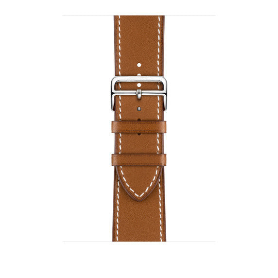 Compatible with Apple Watch 45mm Fauve Barénia Leather Single Tour Deployment Buckle