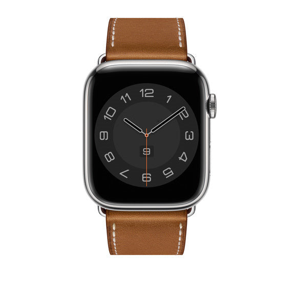 Compatible with Apple Watch 45mm Fauve Barénia Leather Single Tour Deployment Buckle