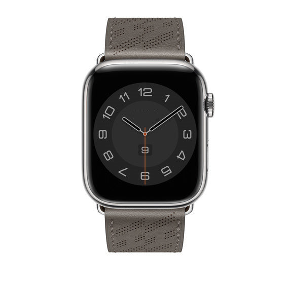 Compatible with Apple Watch 45mm Gris Meyer Swift Leather H Diagonal Single Tour