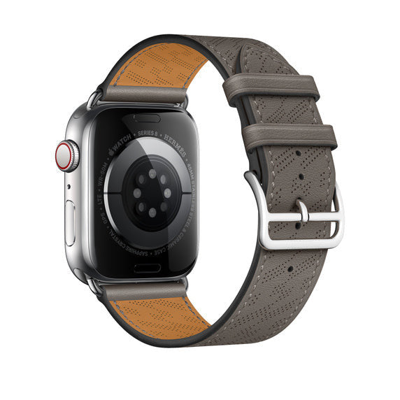 Compatible with Apple Watch 45mm Gris Meyer Swift Leather H Diagonal Single Tour