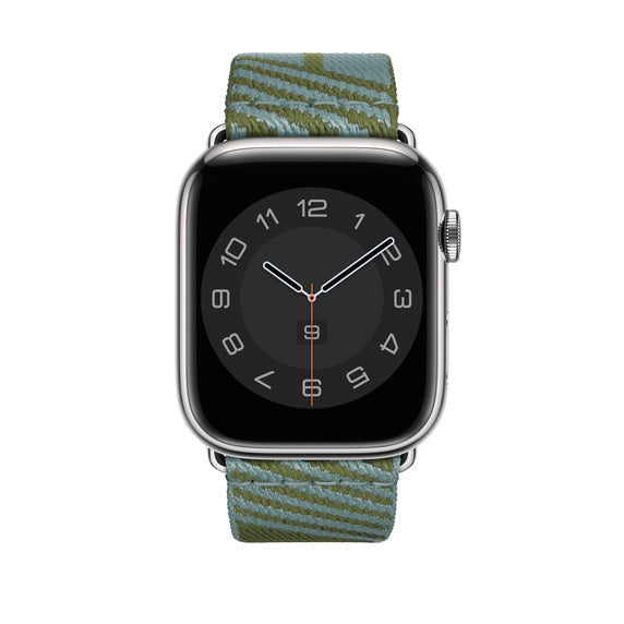 Compatible with Apple Watch 45mm Bleu Lin/Vert Véronèse Jumping Single Tour