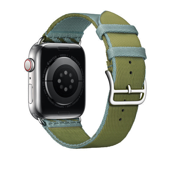 Compatible with Apple Watch 45mm Bleu Lin/Vert Véronèse Jumping Single Tour