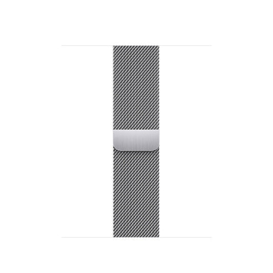 Compatible with Apple Watch Band 41mm/45mm Silver Milanese Loop