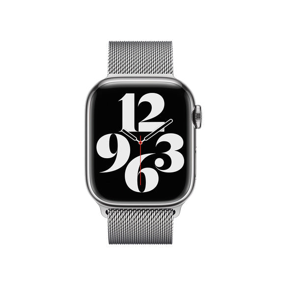 Compatible with Apple Watch Band 41mm/45mm Silver Milanese Loop