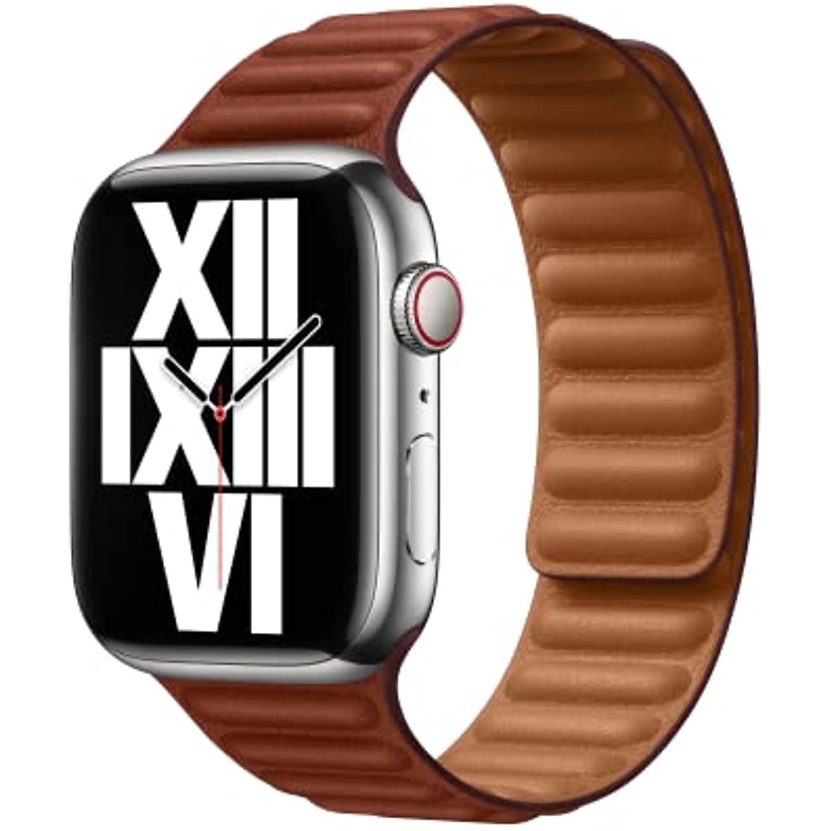 Compatible with Apple Watch Band - Leather Link (45mm) - Umber - M/L