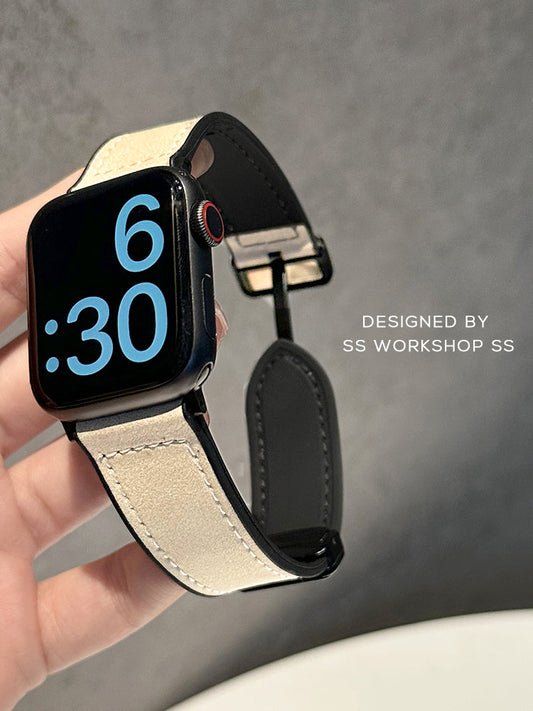 Casezly Premium Magnetic Leather Silicone Band for Apple Watch