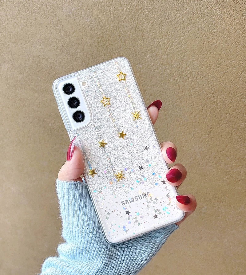 Casezly Dreamy Glitter Star Samsung S23 Ultra Case – Anti-Drop