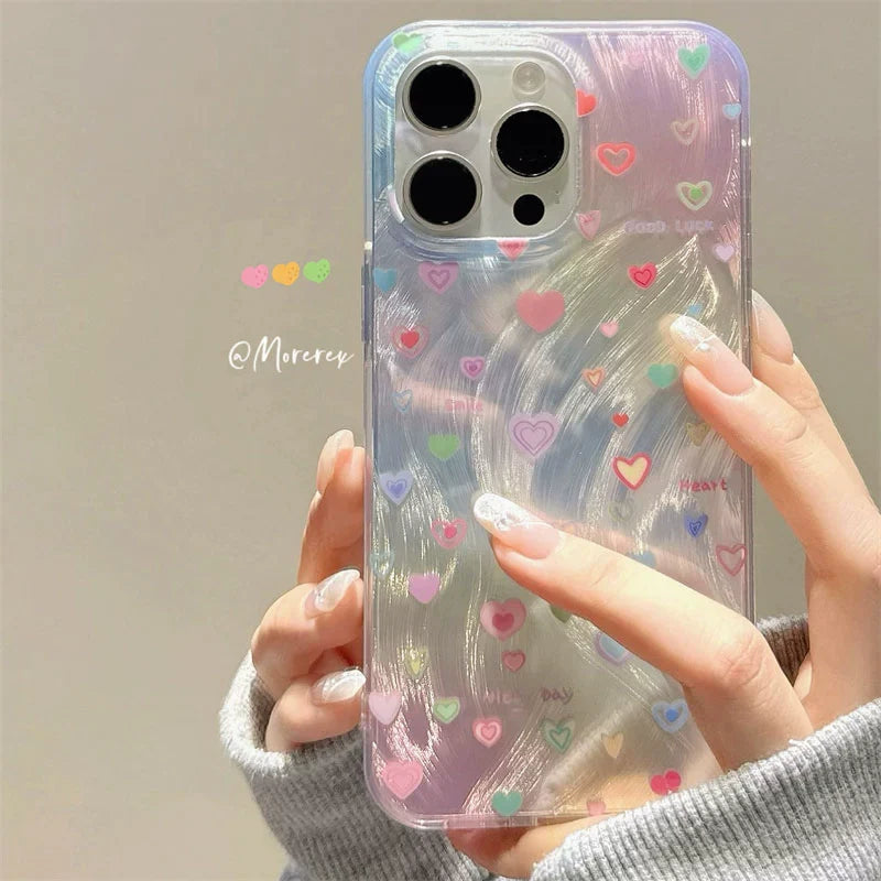 Casezly Korean Colorful Heart Case for Samsung S24/S23/S22