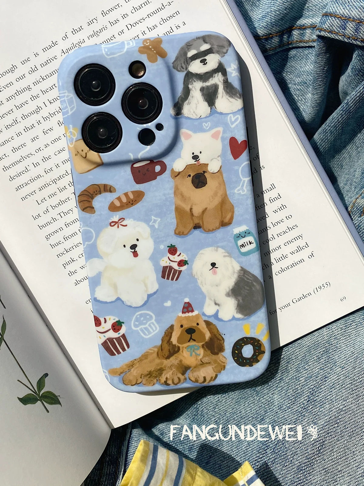 Casezly Cute Dog Afternoon Tea Soft Shell for Apple 14 Pro, 14 Pro Max, 15 Pro