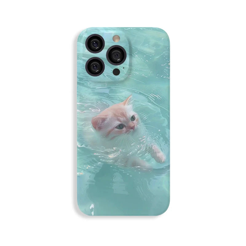 Casezly Cute Cat Phone Case for iPhone 15 Pro Max iPhone 14 Simple 13 Film 12 Full 11