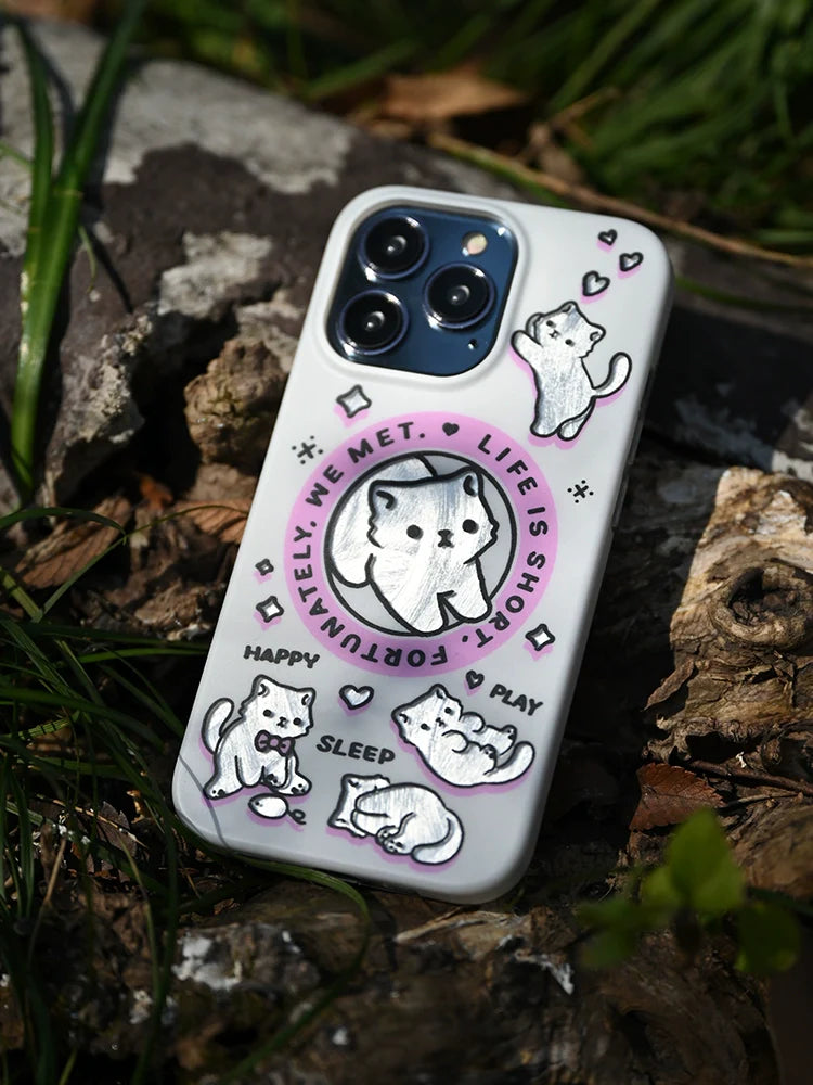 Casezly Magnetic Cat & French Bulldog iPhone Case, Full Coverage