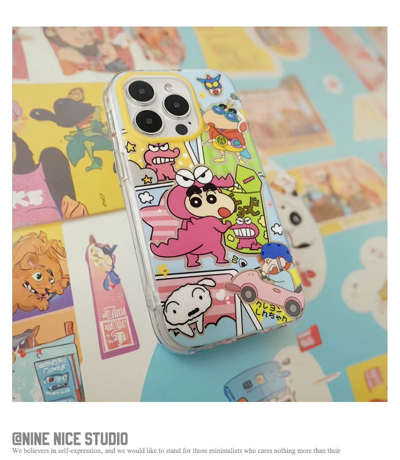 Casezly Shin-chan Cartoon Case for iPhone 15/14/13