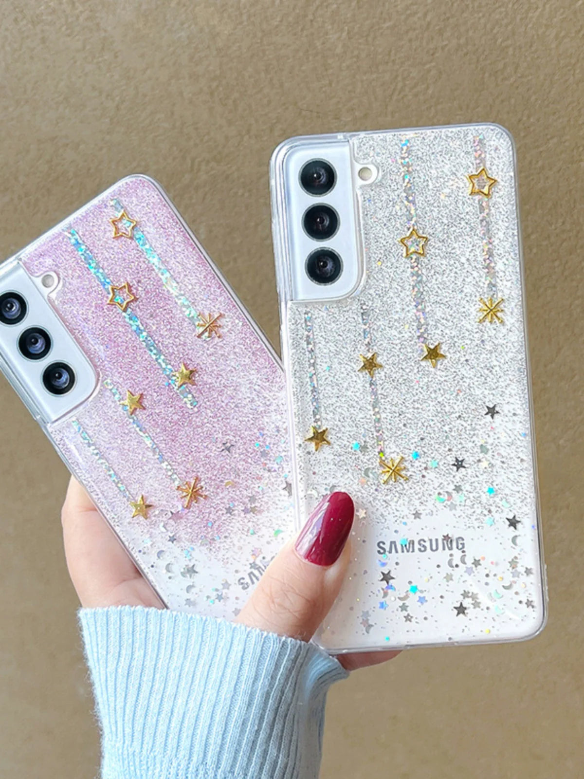 Casezly Dreamy Glitter Star Samsung S23 Ultra Case – Anti-Drop