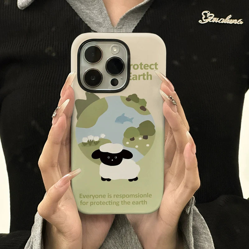 Casezly Korean Style Fun Little Sheep iPhone 15/14 Pro Max Case