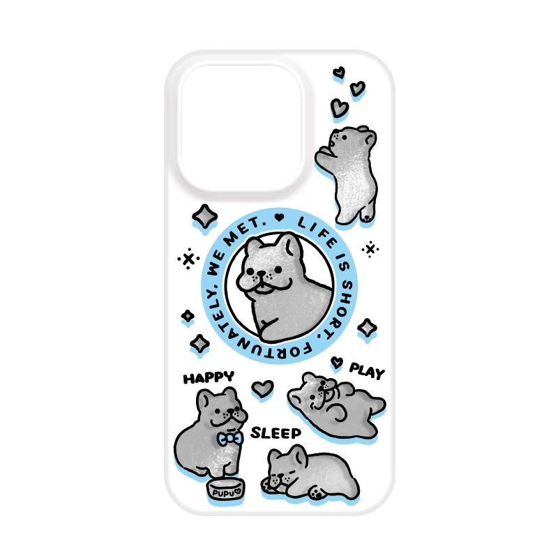 Casezly Magnetic Cat & French Bulldog iPhone Case, Full Coverage