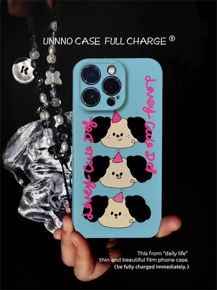 Casezly Cute Dog Design Silicone iPhone 14 Pro Max Case, Shockproof