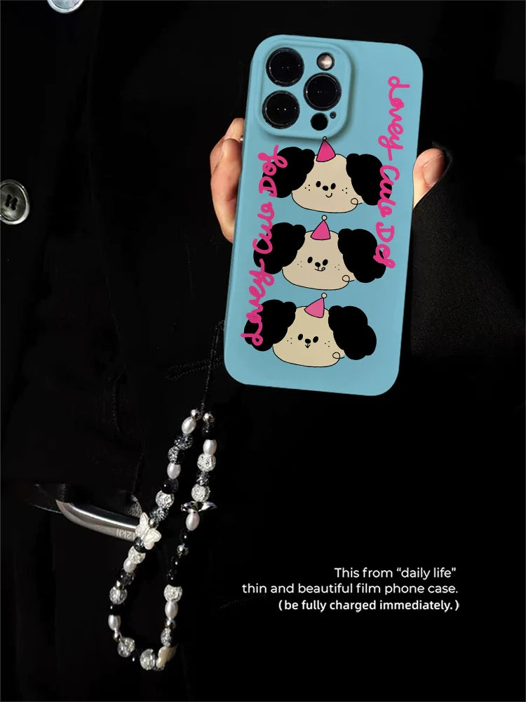 Casezly Cute Dog Design Silicone iPhone 14 Pro Max Case, Shockproof