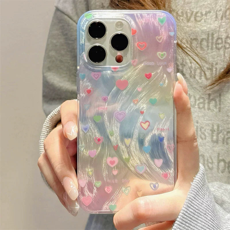 Casezly Korean Colorful Heart Case for Samsung S24/S23/S22