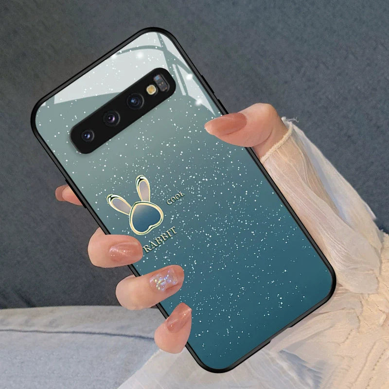 Casezly Starry Bunny Glass Case for Samsung S10, S10+, S9, S9+