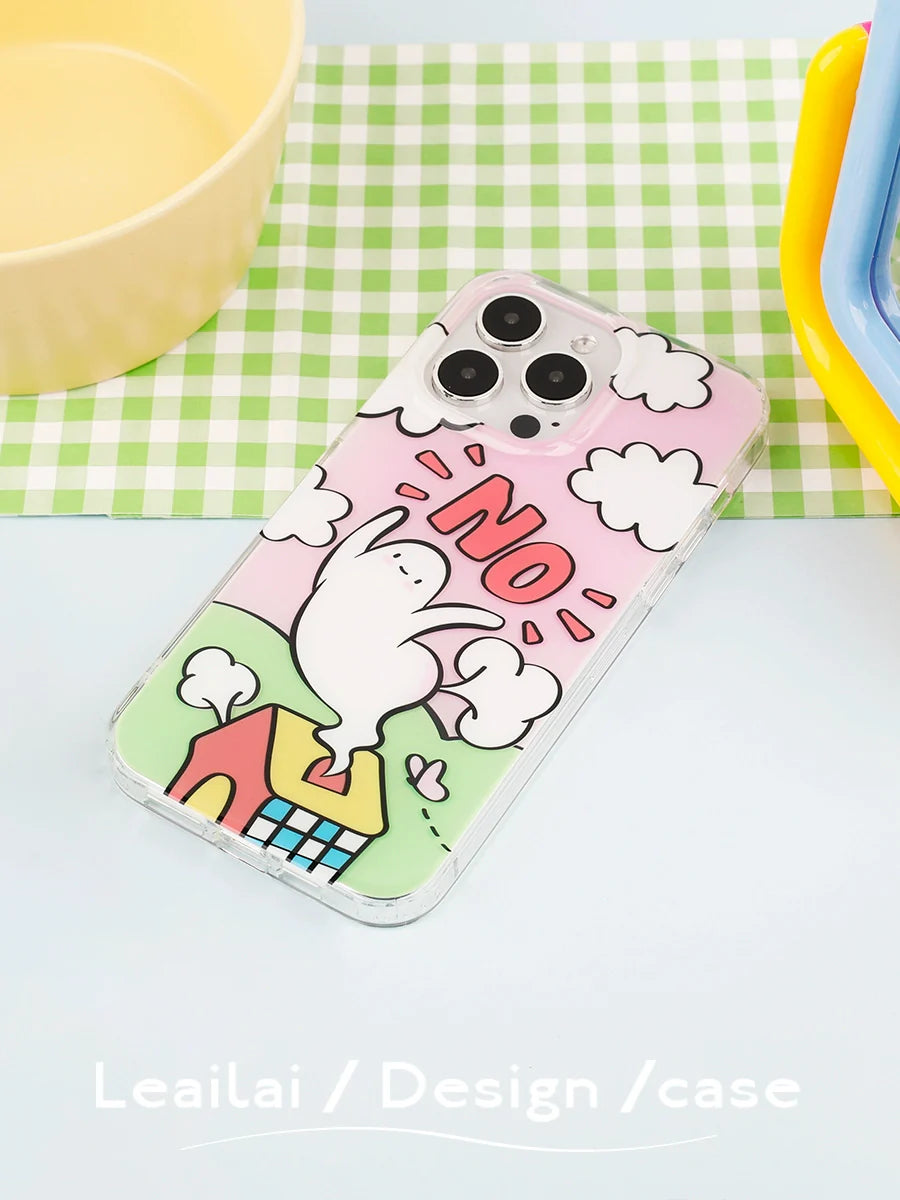 Casezly Cute Cartoon Dual-Layer Graffiti iPhone Case iPhone 15 Pro Max/14 Plus/13