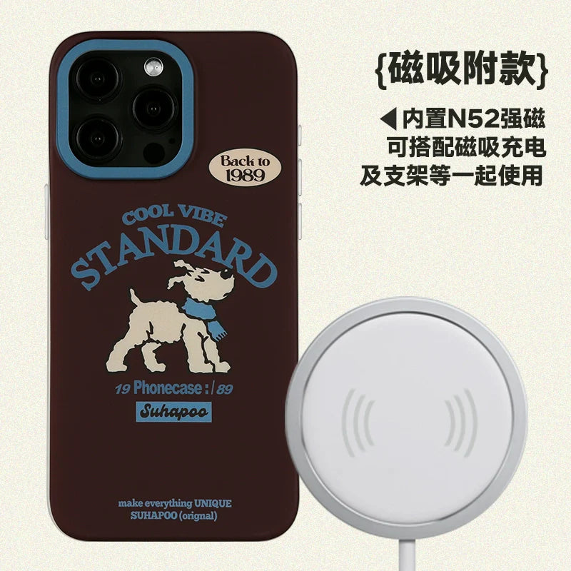 Casezly Vintage Ding Ding Dog Magnetic Case - iPhone 15 Pro Max, 14 Pro