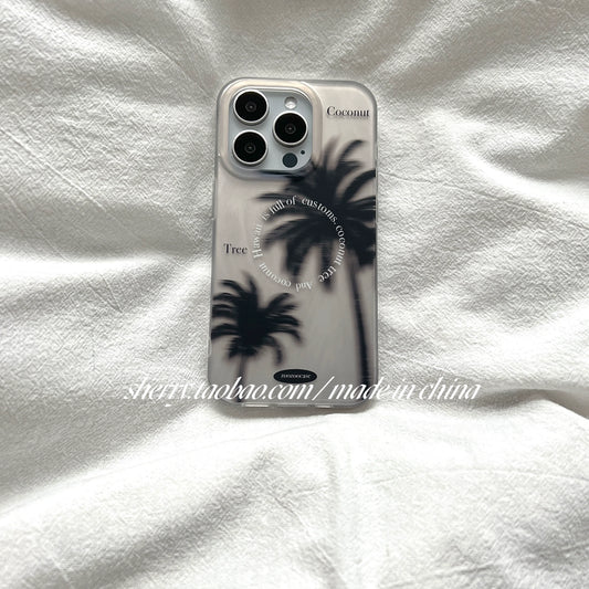 Casezly Matte Gray Palm Tree Texture Case for iPhone 15 Pro Max, 14 Pro