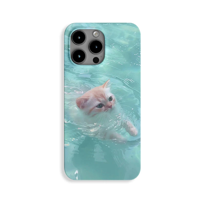 Casezly Cute Cat Phone Case for iPhone 15 Pro Max iPhone 14 Simple 13 Film 12 Full 11