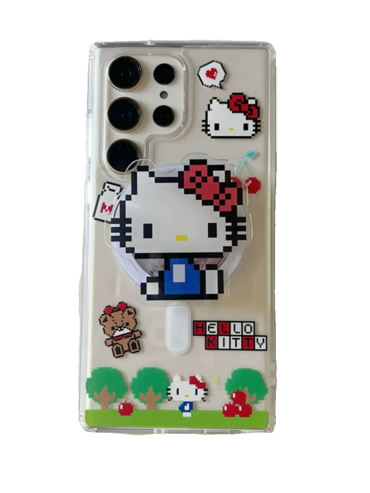 Casezly Samsung S24 Ultra Cute Pixel Kitty Cat Case