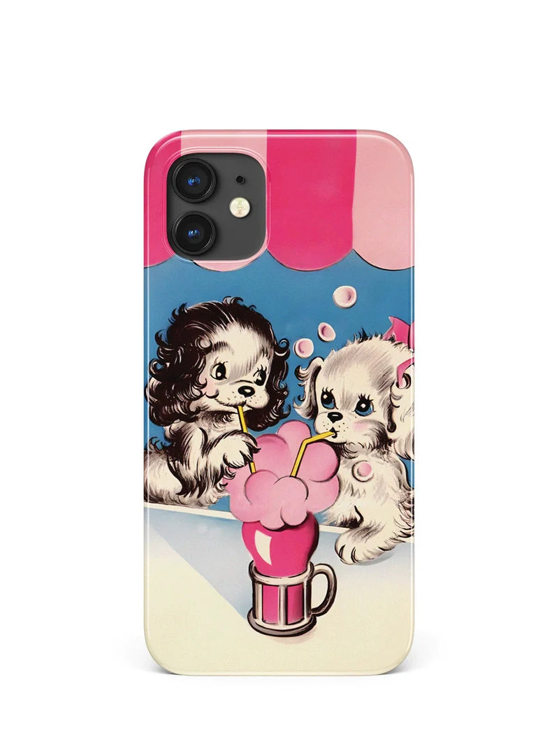 Casezly Vintage Cute Retro Dog IMD Soft Case iPhone 15/14 Pro Max/13/12/11/XS/XR