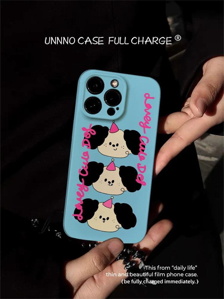 Casezly Cute Dog Design Silicone iPhone 14 Pro Max Case, Shockproof