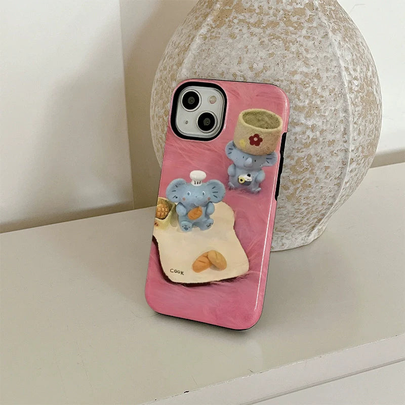 Casezly Stylish Plush Elephant iPhone Case iPhone 13/14/15 Series