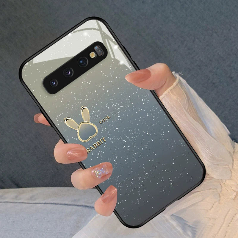 Casezly Starry Bunny Glass Case for Samsung S10, S10+, S9, S9+