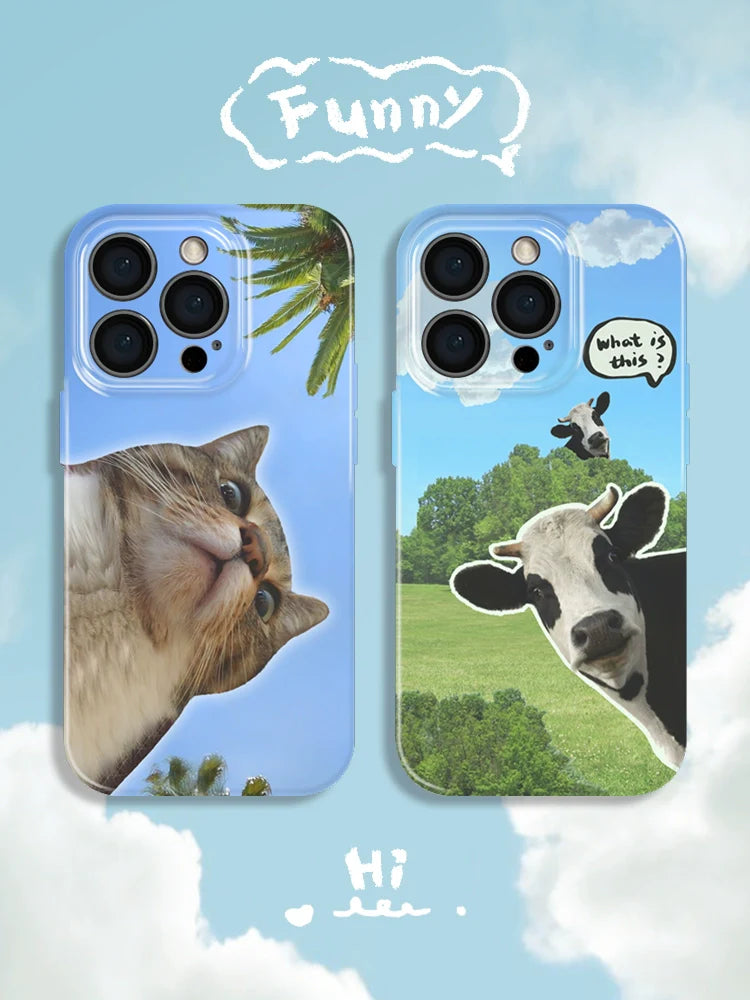 Casezly Funny Coconut Cat Film Case for iPhone 14, 13 Pro Max