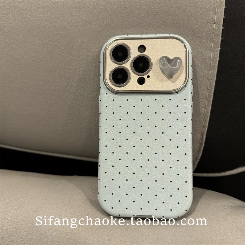 Casezly Light Blue Polka Dot iPhone 15/15 Pro Max Case Stylish Anti-drop 13/14 Pro