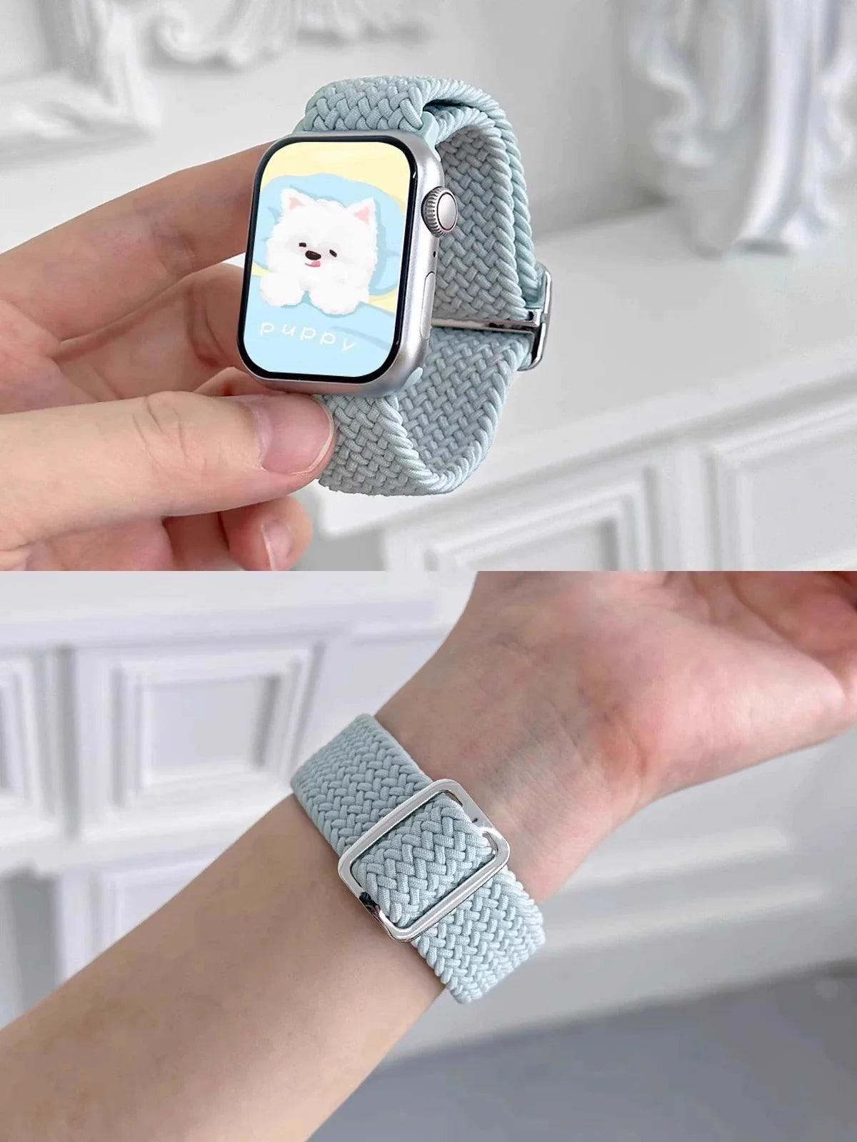 Casezly Mint Green Nylon Band for Samsung Watch6/7