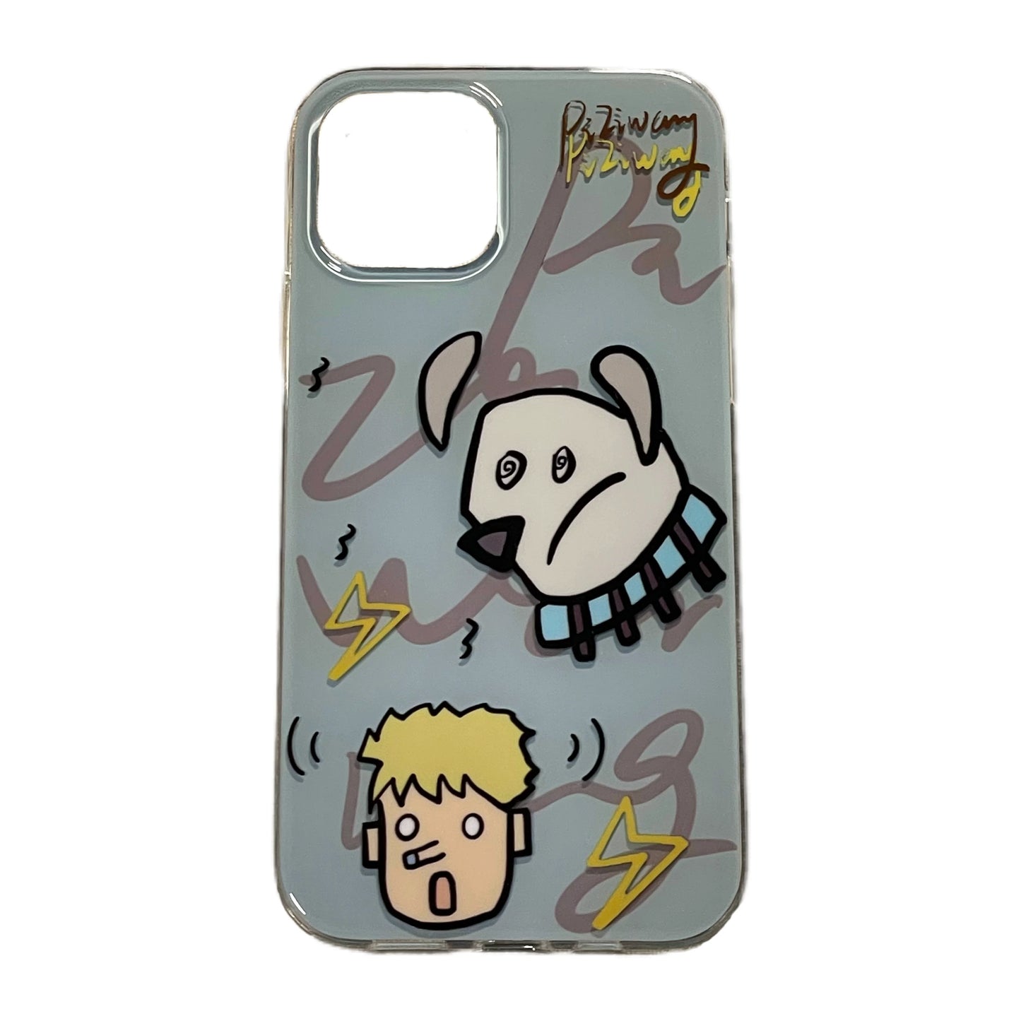 Casezly Original Blue Graffiti Dog iPhone 15 Plus Case